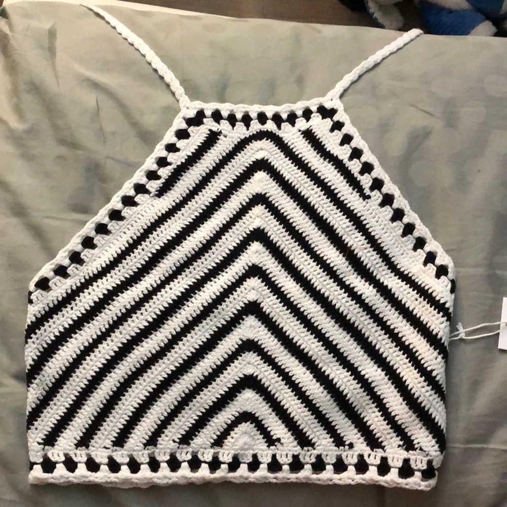 Open Knit Halter Top